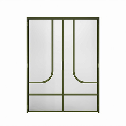 drzwi loftowe zielone